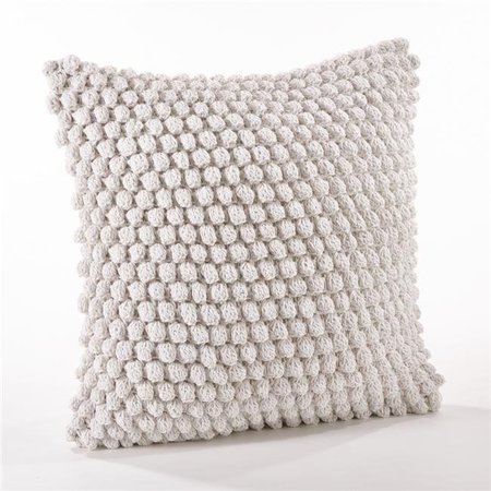 SARO LIFESTYLE SARO 3519.W20S 20 in. Crochet Pompom Throw Pillow - Off-White 3519.W20S